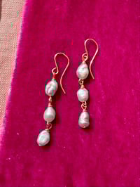 Silver keshi hook earrings