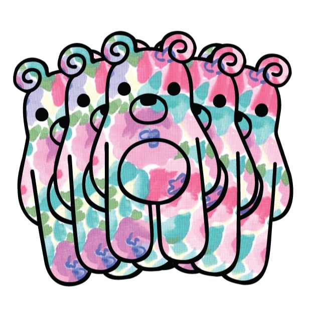 Image of Fresh Filth Floral Bear Stickers (Pack of 5)