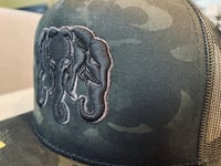 Image 2 of 3 Headed Elephant Black Camo Snapback