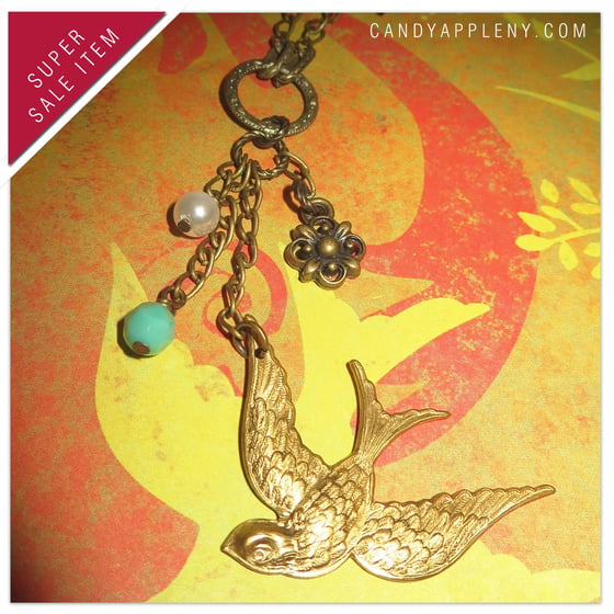 Image of Pretty Bird Golden Necklace - Originally 22.00
