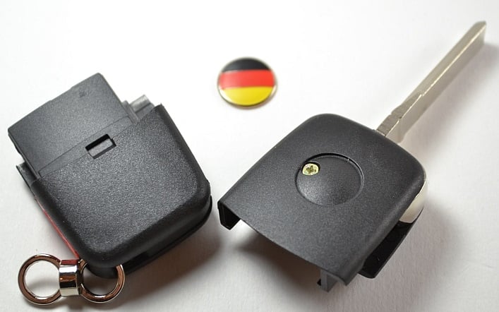 Image of Entire Oval Key FOB Case - Includes free 14mm German Flag Key Emblem fits: Volkswagen Keys