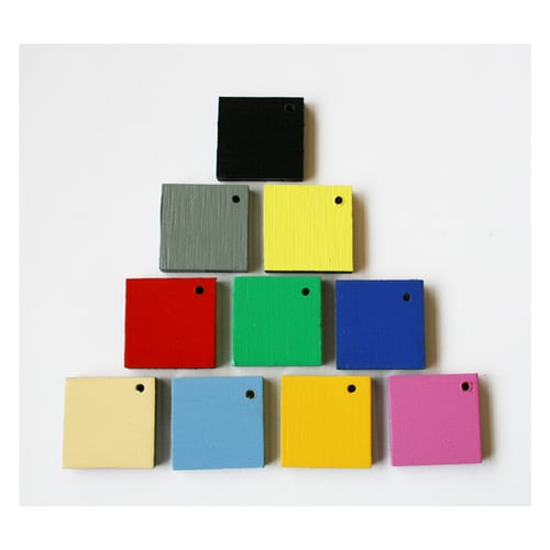 Image of Etched wooden square Izzie stud various colours 