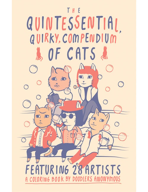 Image of The Quintessential, Quirky, Compendium of Cats (mini coloring book)