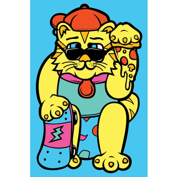 Nachos Luck Cat Mini-Poster - Sick Animation Shop