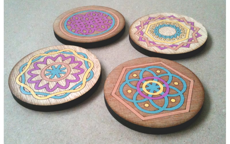 Image of Diatom Inspired Wooden Coasters