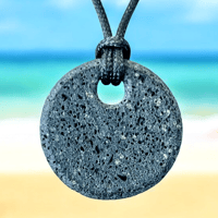Image 1 of Small Round Lava Necklace (#01)