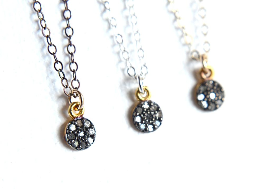 Image of Tiny pave diamond necklace mixed metal