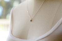 Image 3 of Tiny pave diamond necklace mixed metal