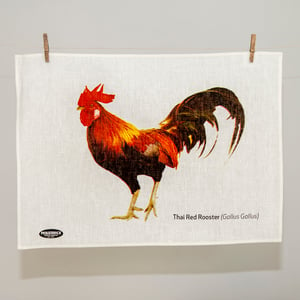 Image of Thai Red Rooster Tea Towel