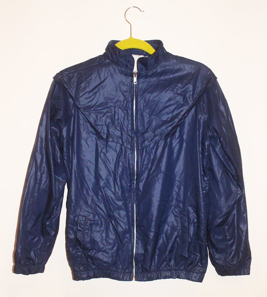 Ladies Vintage Blue Nylon Windbreaker Jacket / TEPID