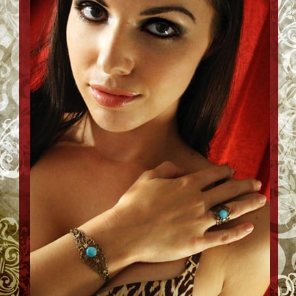 Image of Antiqued Sweet Tart Bracelet & Ring Set