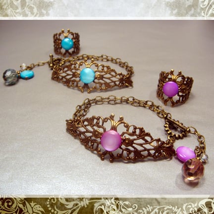 Image of Antiqued Sweet Tart Bracelet & Ring Set