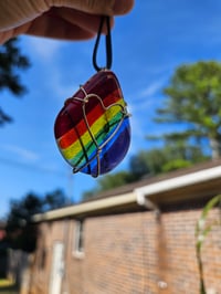 Image of Love is Love wire wrapped teardrop Necklace