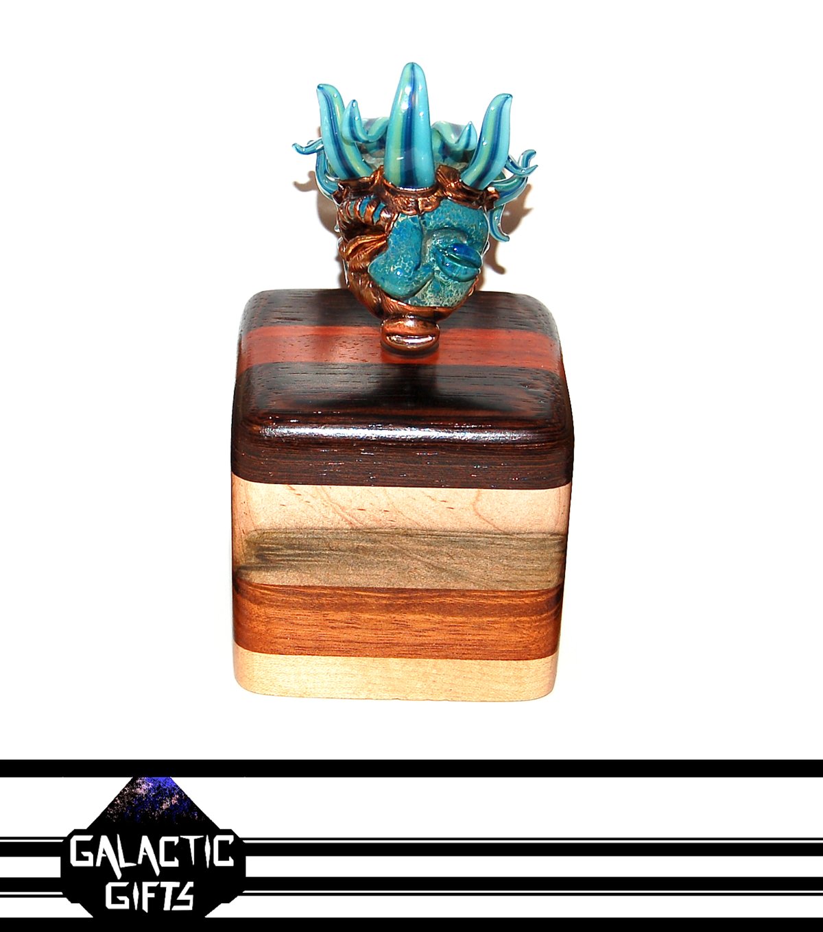 Image of Brandon Martin + Eric Ross Tiki Shrunken Head Electroformed Glass Collector Sculpture