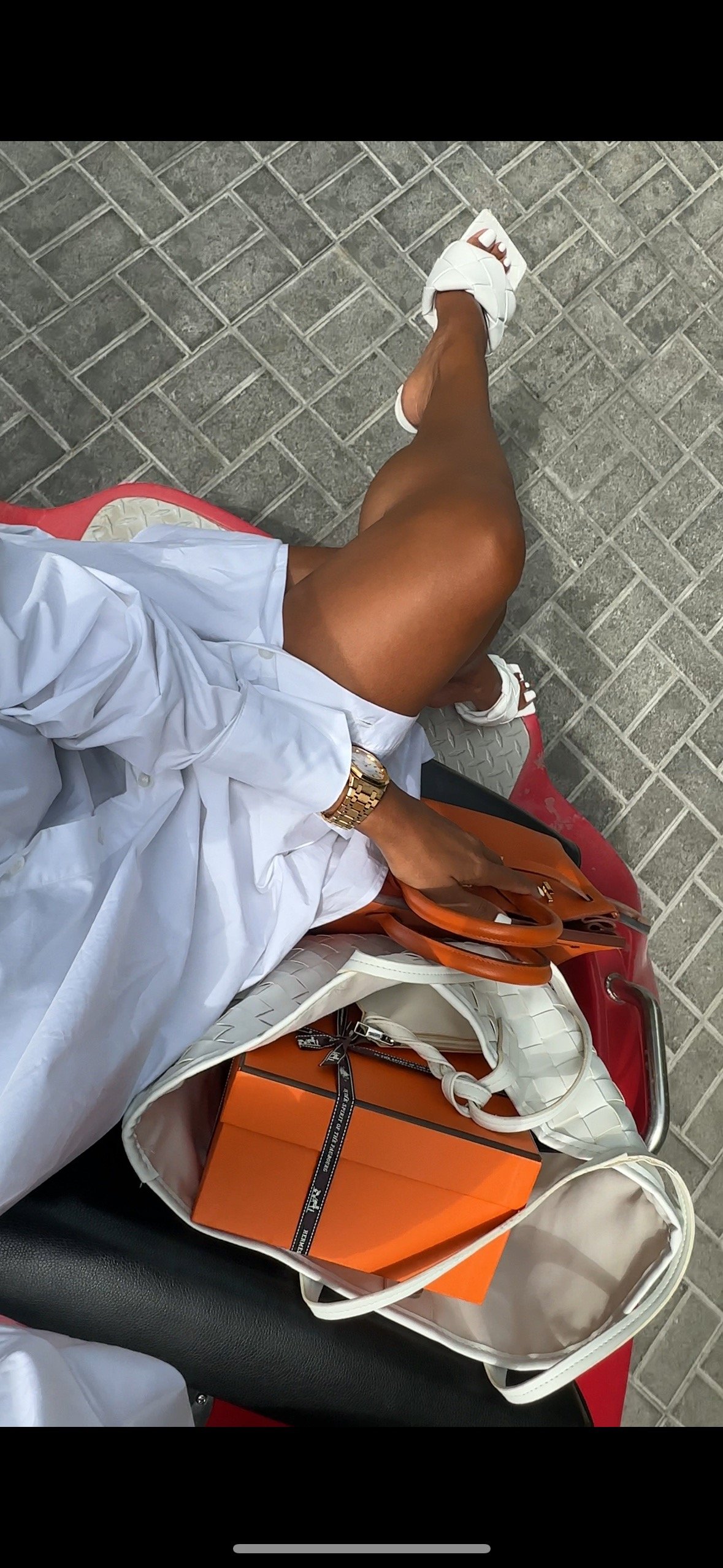 Image of OVERSIZED LONG WHITE SHIRT DRESS WITH SLIT (M)