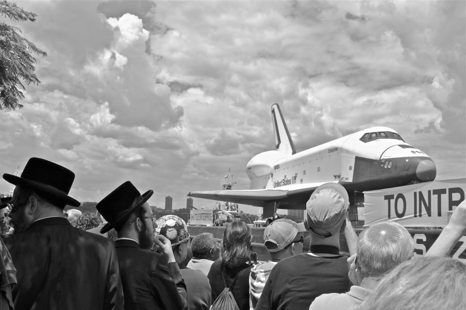 Image of Space Shuttle Enterprise Arriving