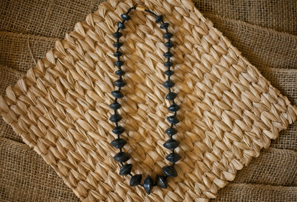 Image of Short Black Magazine Bead Necklace