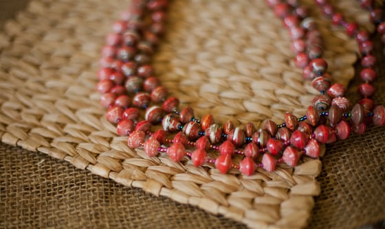 Image of Red Magazine Bead Necklace