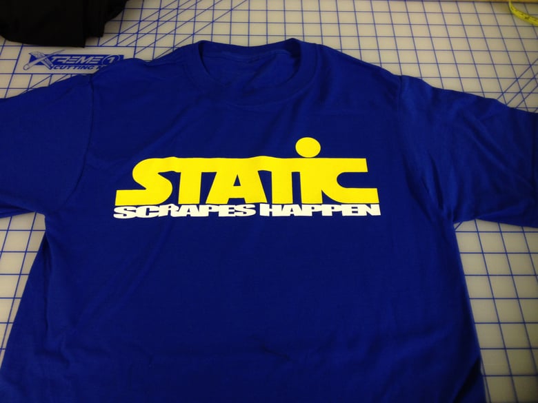 Image of Static Scrapes Happen Blue & Yellow