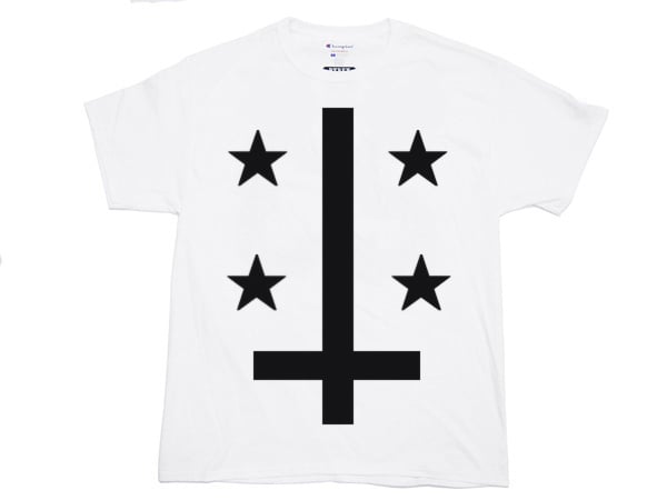 Image of Pyrex Vision 4-Star Cross Tee In White & Black