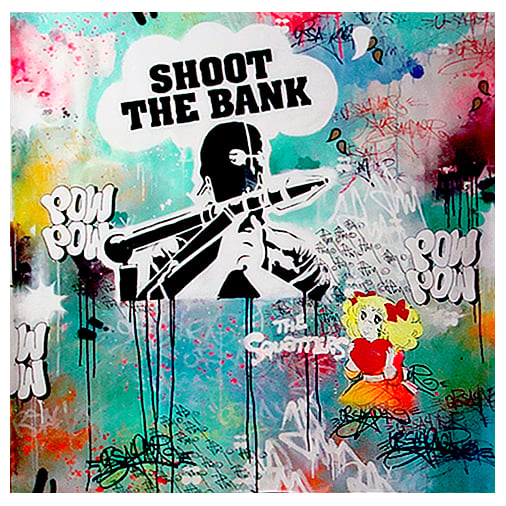Image of SHOOT THE BANK EXPO SILENCE IS A LIE BERLIN 2012 130x130 cm