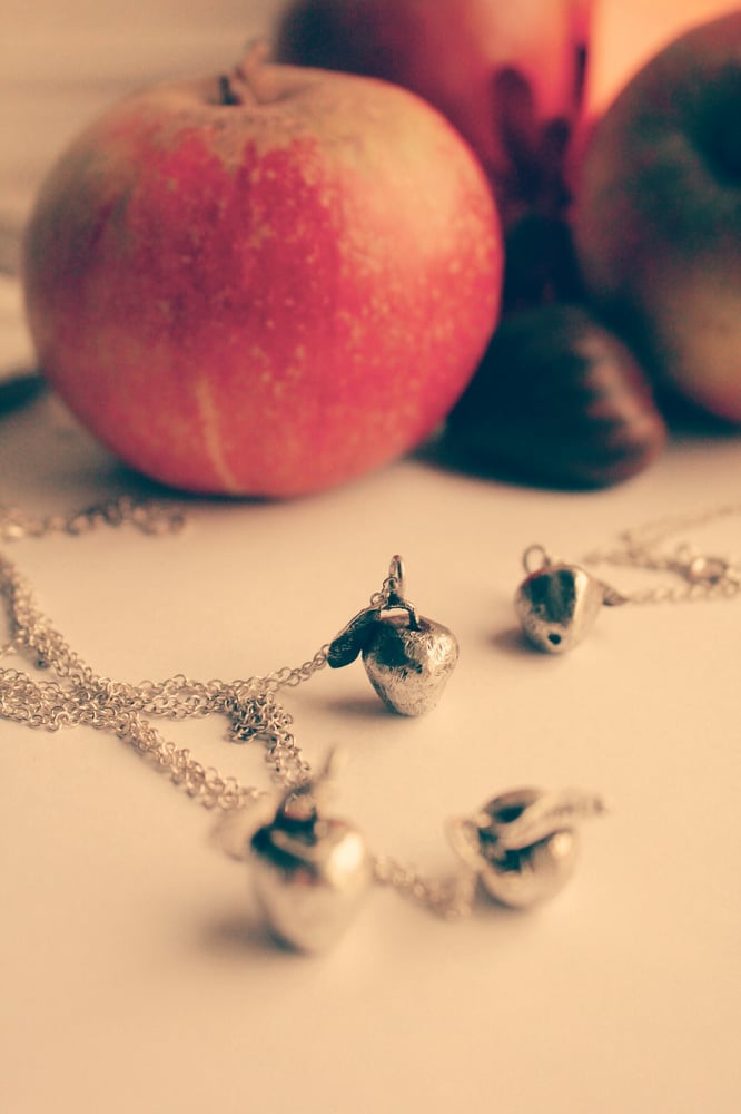 Image of Windfall lucky silver apple necklace - LAST ONE