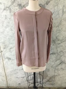 Image of Pink Ruffled Silk Shirt by Dar-Ti