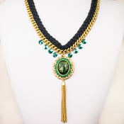 Image of Heirloom Tassel Braided Chain Necklace in Black