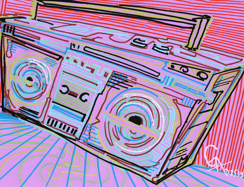Image of Pink Boom Box - SOLD