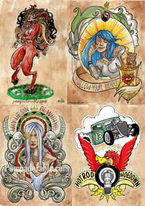 Image of 11x14 Prints: Follow Your Heart, Prancing Satyr, May the Sin Be with You, Hotrod Hoedown