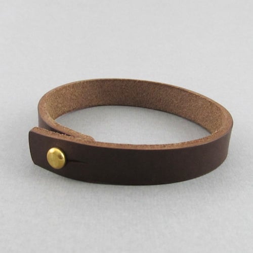 Image of Unisex Dark Brown Leather bracelet
