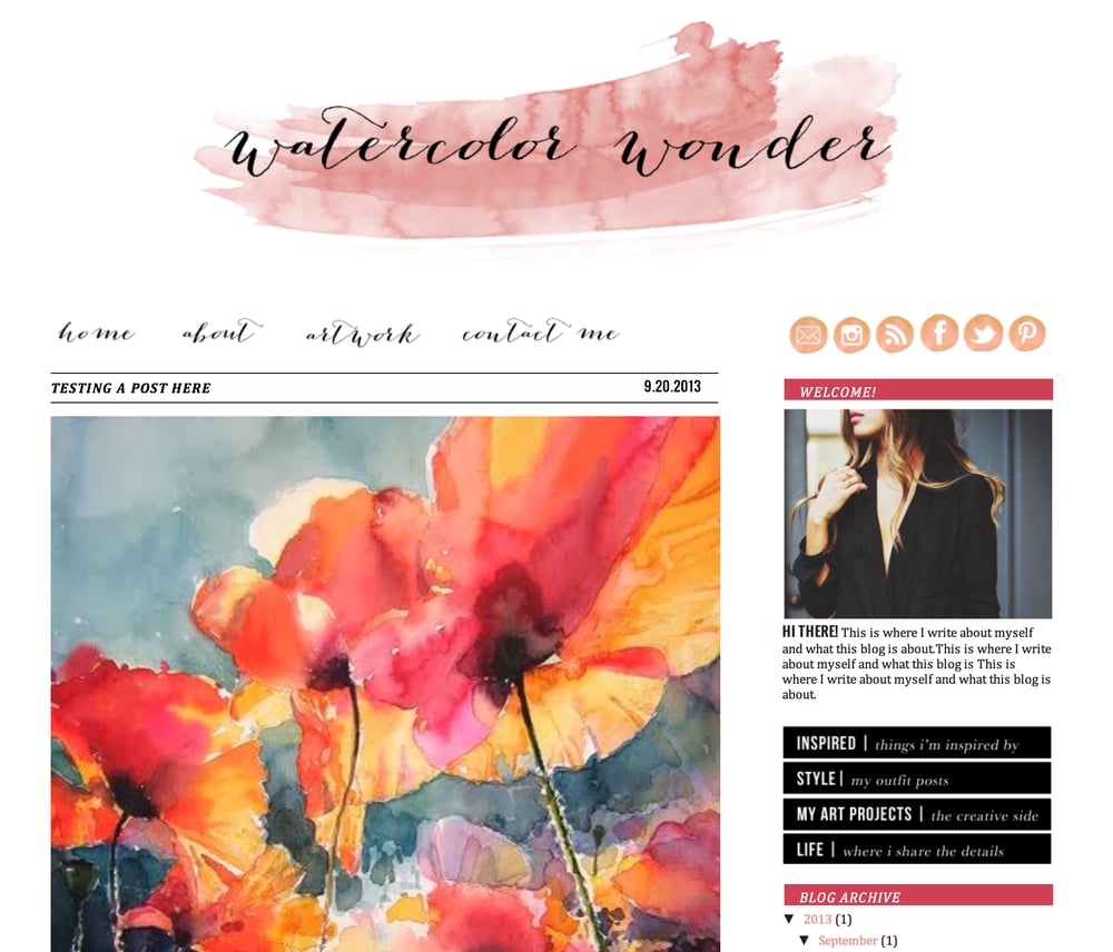 Image of Watercolor Wonder - Blogger Template