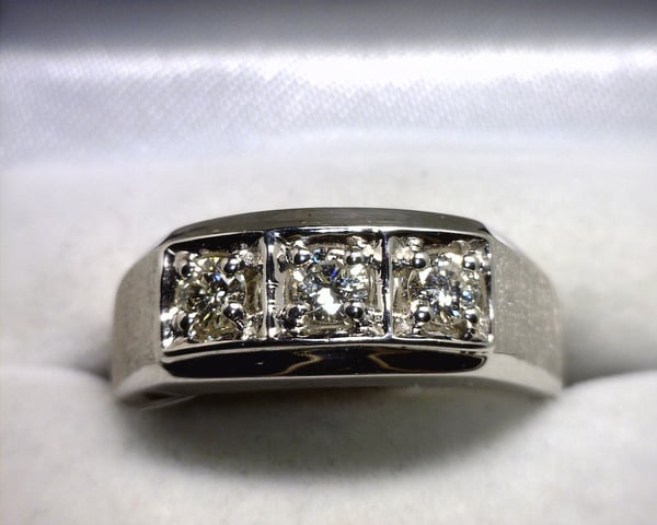 Image of 14K White Gold Men's Diamond Ring (.50CT)
