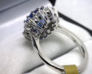Image of 14K White Gold Ceylon Sapphire(4.28CT) / Diamond Ring