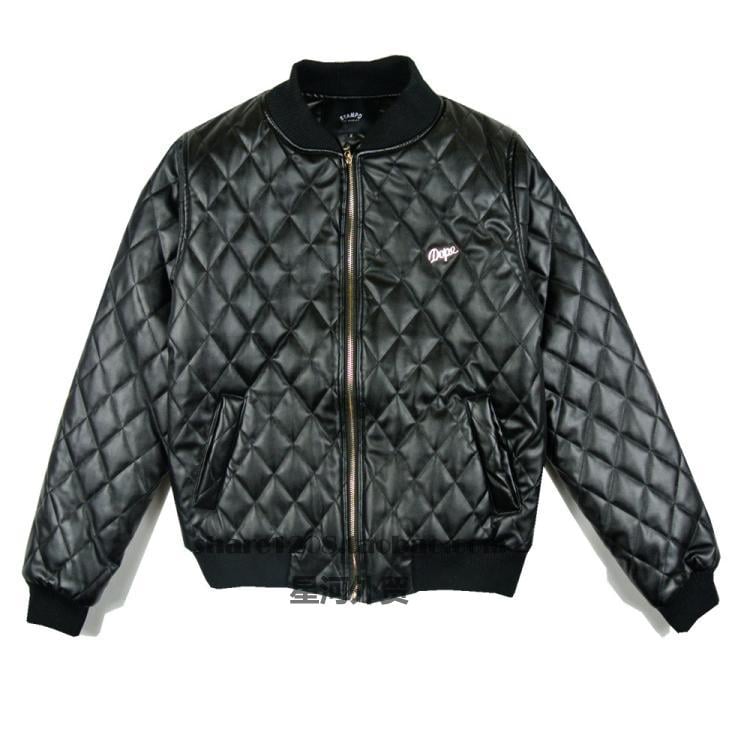 Image of QUILTED DOPE LEATHER BOMBER