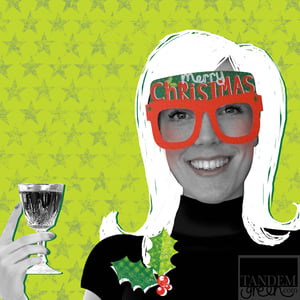 Image of Original Christmas Card Glasses - Merry Christmas