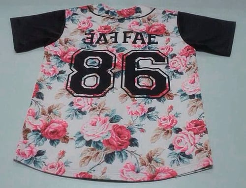 Image of FYI im FLY '86' Floral Baseball Jersey