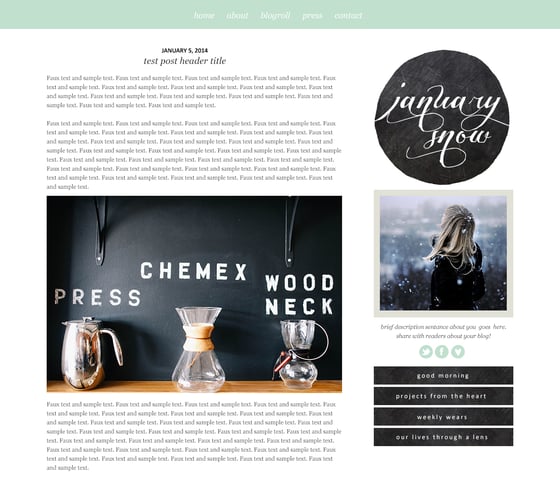 Image of January Snow - Blogger Template