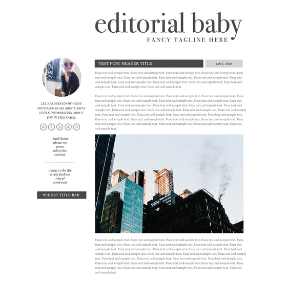 Image of Editorial Baby - Blogger Template