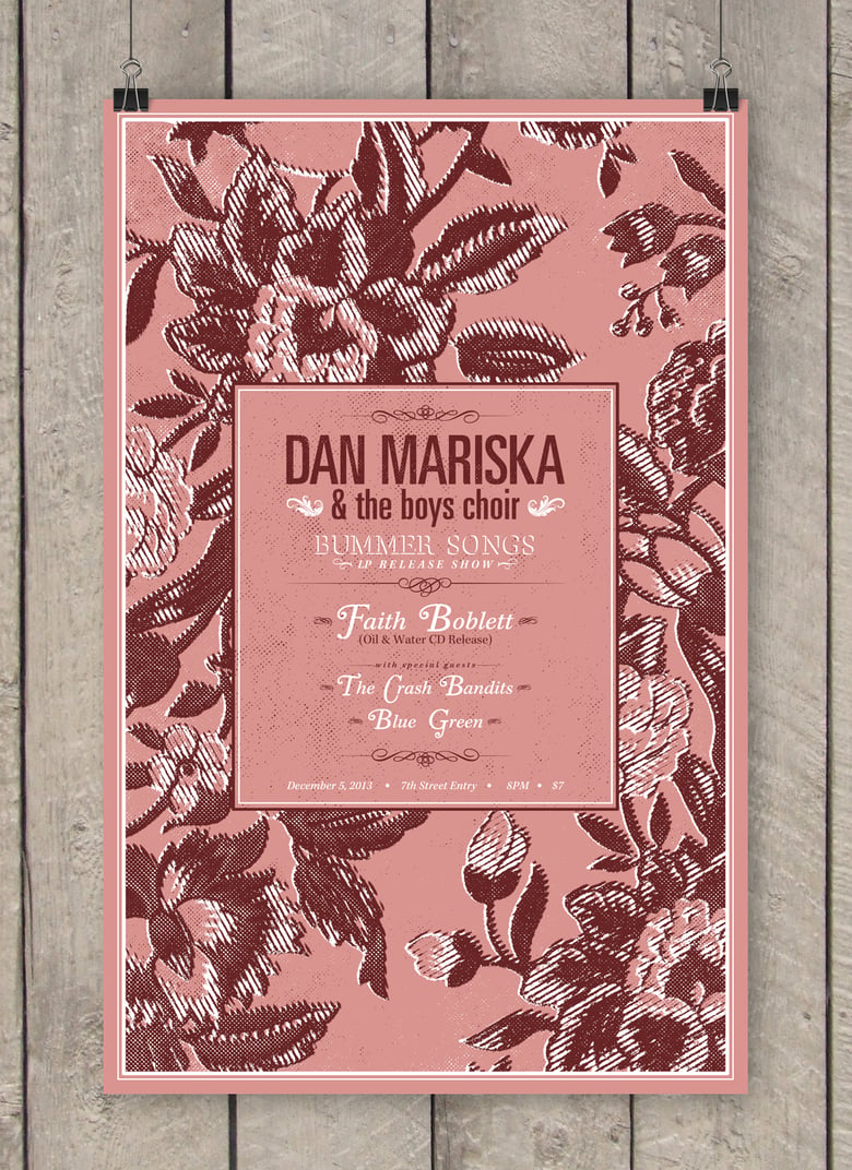 Image of Dan Mariska 'Bummer Songs' LP Release Gig Poster