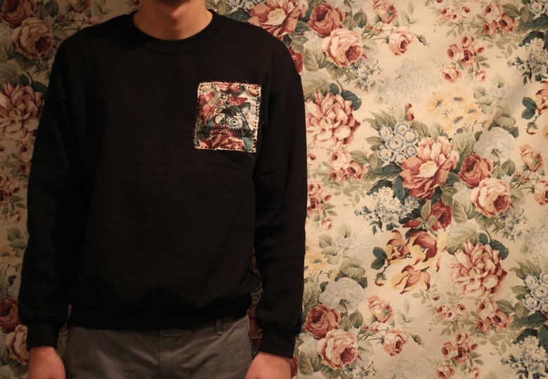 Image of Floral Crew Neck w/ elbow patches