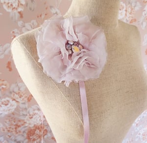 Image of Lavender Flower Fascinator Bridal Headband with AB Swarovski Light Amethyst Rhinestone Beaded