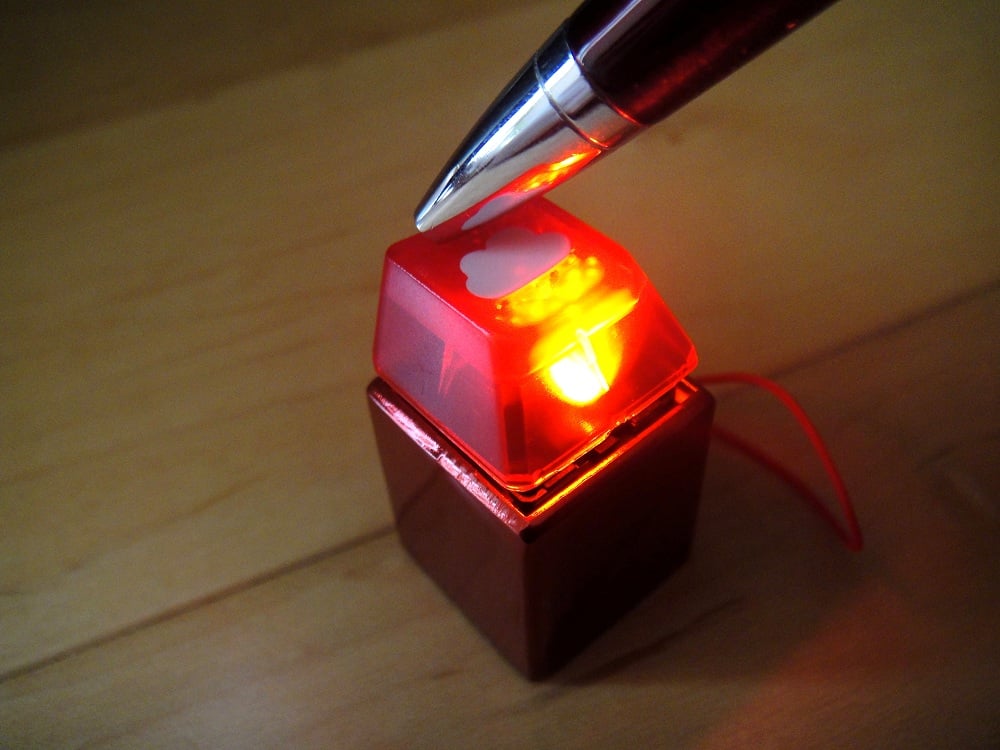 Image of Anodized Red Metal Keycap Keychain
