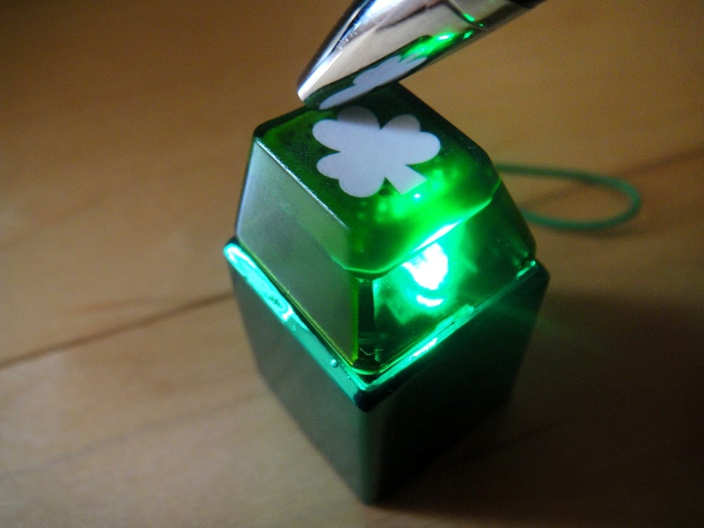 Image of Anodized Green Metal Keycap Keychain