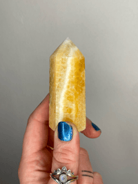 Mexican Banded Orange Calcite Point 111g