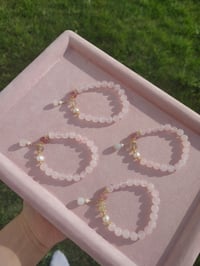 Image 6 of rose quartz bracelet 流水桃花粉晶手链