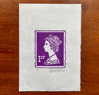 Image 2 of Platinum Jubilee Postage Stamp (Linocut Print)