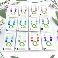 Image 4 of Set 3 párů circle mini silver&color mirror