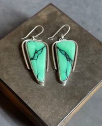 Image 3 of Black Bridge Variscite Earrings 