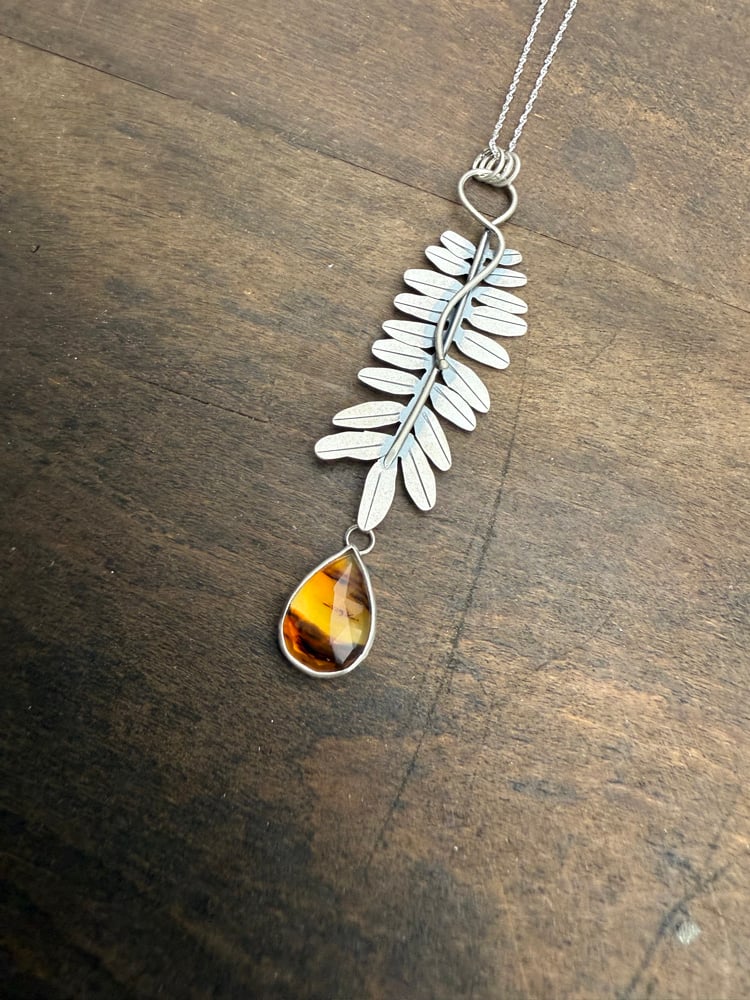 Image of Honey Locust Leaf Montana Agate Necklace